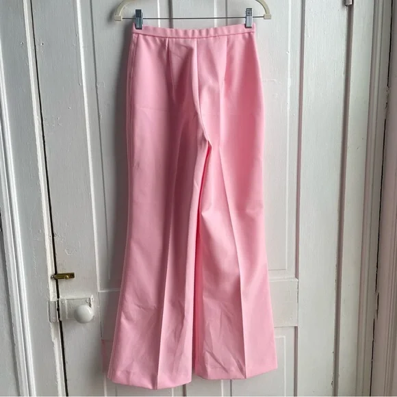 Vintage 70s Bubblegum Pink Dagger Collar Leisure Suit, 4-Pocket Jacket - Picture 9 of 11